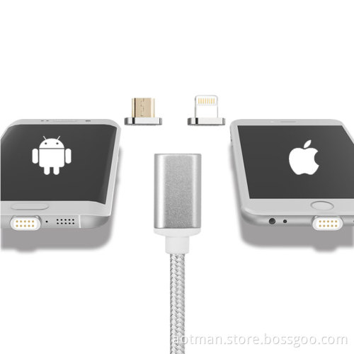 3 in 1 android magnet cable nylon magnetic cable micro usb for mobile phone
